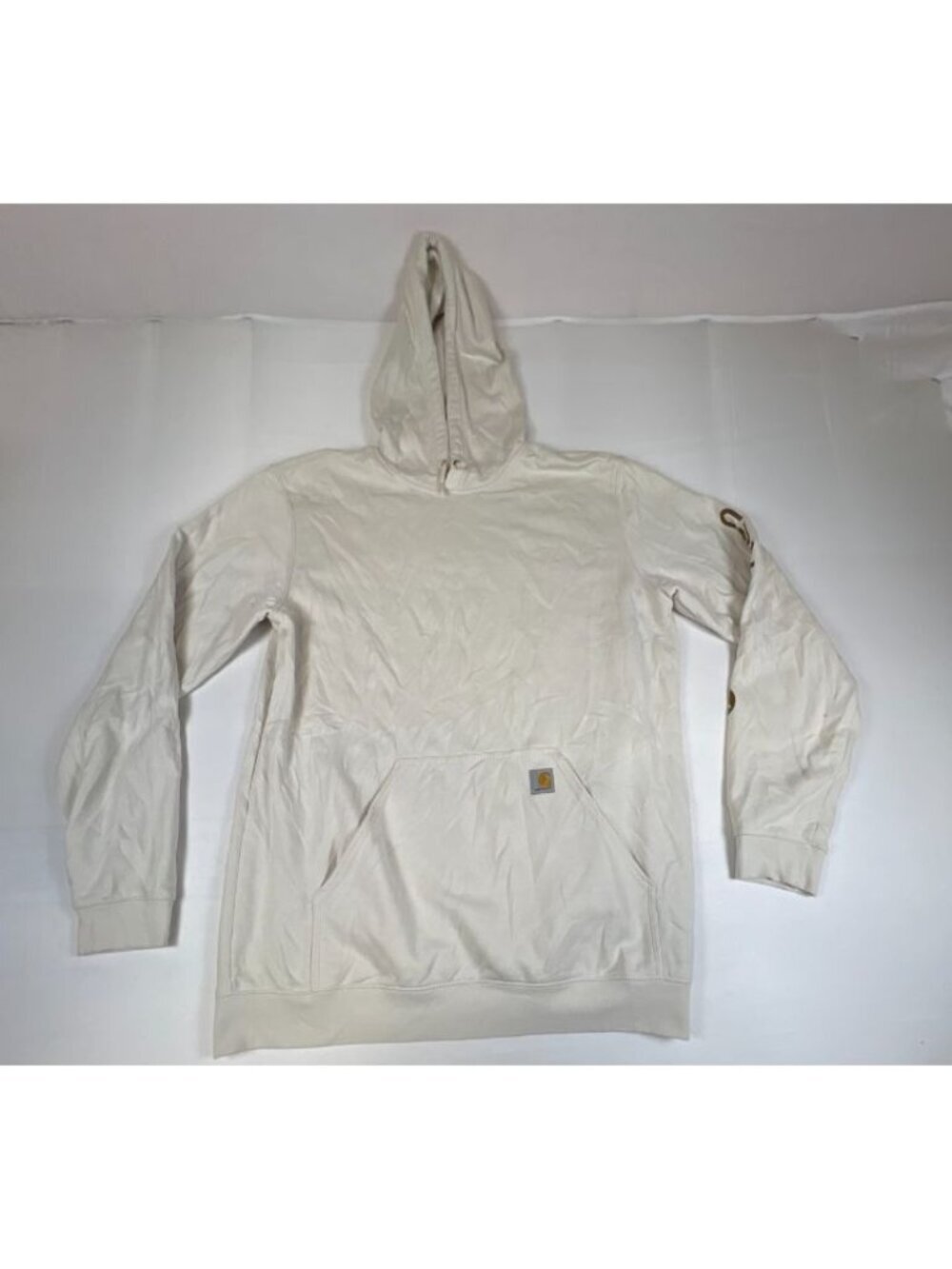 Carhartt Men's XL Tall Loose Fit White Logo Sleeve Pullover Hoodie Sweatshirt